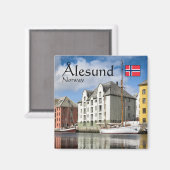 Alesund Norwegen Souvenir Magnet (Vorderseite/Rückseite)