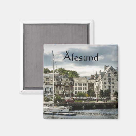 Alesund Norwegen Souvenir Magnet (Vorderseite/Rückseite)
