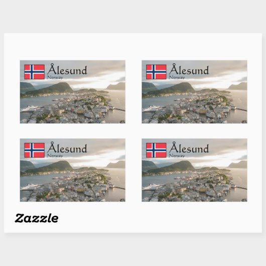Alesund Norwegen Souvenir Rechteckiger Aufkleber (Blatt)