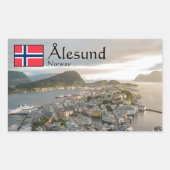 Alesund Norwegen Souvenir Rechteckiger Aufkleber (Vorderseite)