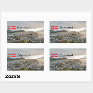 Alesund Norwegen Souvenir Rechteckiger Aufkleber