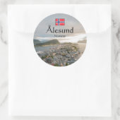 Alesund Norwegen Souvenir Runder Aufkleber (Tasche)