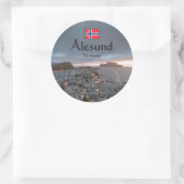 Alesund Norwegen Souvenir Runder Aufkleber (Tasche)