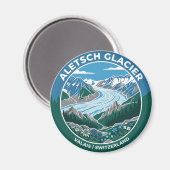 Aletschgletscher Schweiz Magnet (Vorderseite/Rückseite)