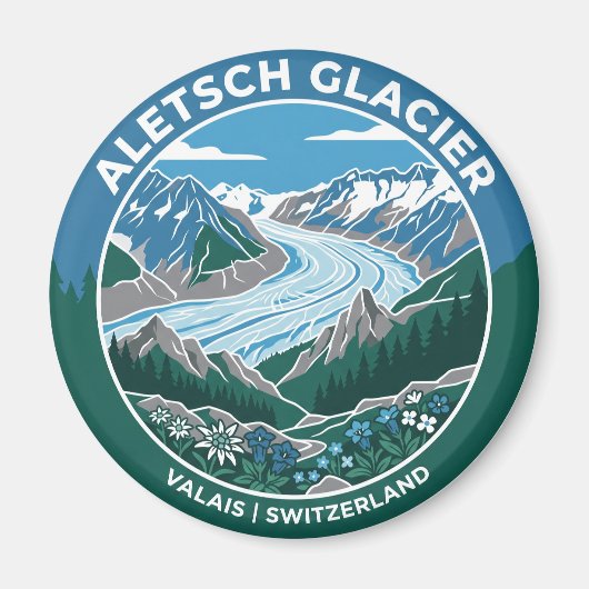 Aletschgletscher Schweiz Magnet (Vorne)