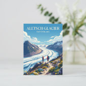 Aletschgletscher Schweiz Postkarte (Stehend Vorderseite)