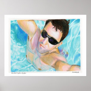 "Alex All Wet" Mein Gesicht auf meinem Wellness-Ce Poster