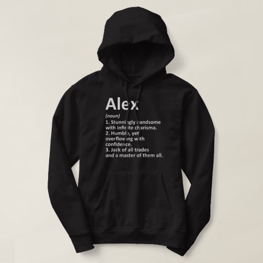 ALEX Definition Personalisiert Name Funny Birthday Hoodie (Design vorne)