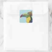 Alex die Toucan-Aufkleber Quadratischer Aufkleber (Tasche)