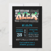 ALEX Ihr Name Graffiti Brick Wall Paint Spritzer Einladung (Vorderseite)