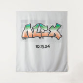 ALEX Ihr Name Graffiti Brick Wall Paint Spritzer Wandteppich (Vorderseite)