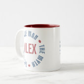 Alex-Mann-Mythos-Legende kundengerecht Zweifarbige Tasse (Vorderseite Links)