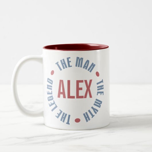 Alex-Mann-Mythos-Legende kundengerecht Zweifarbige Tasse (Links)