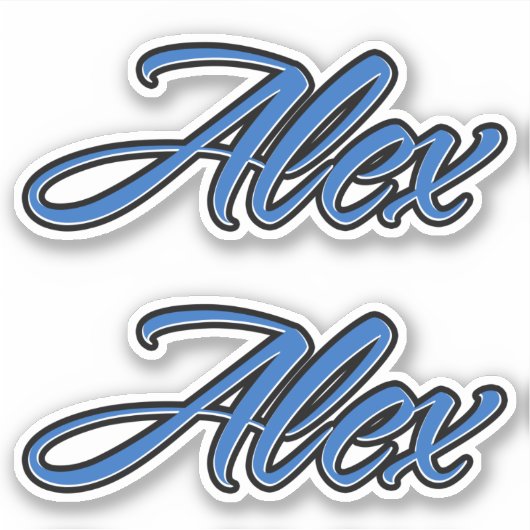 Alex Name blue Aufkleber Sticker Stickerset (Vorderseite)