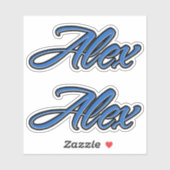 Alex Name blue Aufkleber Sticker Stickerset (Blatt)