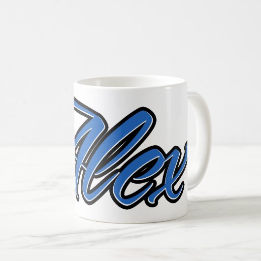 Alex Vorname Name blue Tasse Kaffeetasse (VorderseiteRechts)