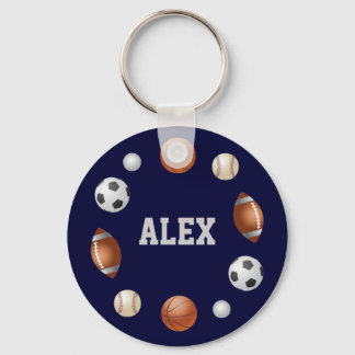 Alex World of Sports Name Schlüsselanhänger - Navy
