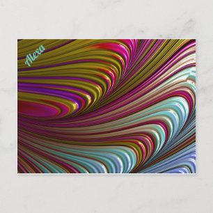 ALEXA ~ 3D Fraktal Design Muster ~ Candy Leckerei  Postkarte