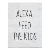 Alexa Command Humor on Textured White Poster (Vorderseite)