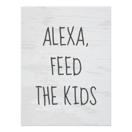 Alexa Command Humor on Textured White Poster