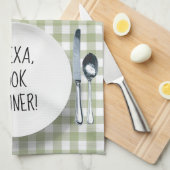Alexa Command on Green Gingham Geschirrtuch (Viertel Falte)