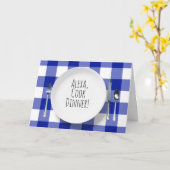 Alexa Command on white plate birthday Karte (Gelbe Blume)