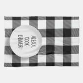 Alexa Command Spaß auf Büffalo kariert Geschirrtuch (Horizontal)