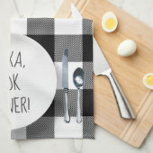 Alexa Command Spaß auf Büffalo kariert Geschirrtuch (Viertel Falte)