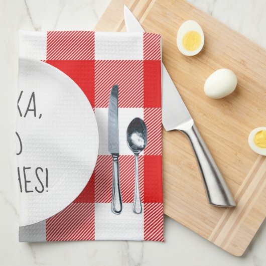 Alexa Command Spaß auf Büffalo kariert Geschirrtuch (Viertel Falte)