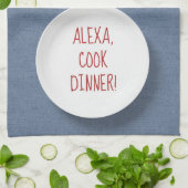 Alexa Command Spaß auf dem Teller Geschirrtuch (Gefaltet)
