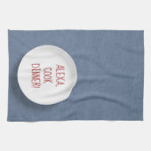 Alexa Command Spaß auf dem Teller Geschirrtuch (Horizontal)