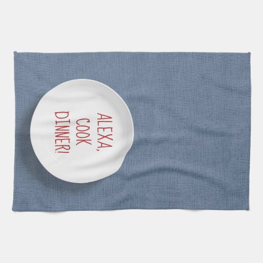 Alexa Command Spaß auf dem Teller Geschirrtuch (Horizontal)