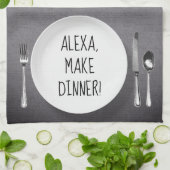Alexa Command Spaß auf grau Geschirrtuch (Gefaltet)