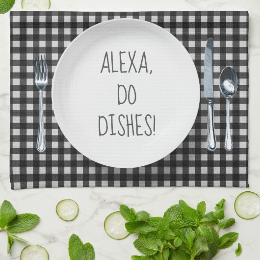 Alexa Command Spaß für Geschirr Geschirrtuch (Gefaltet)