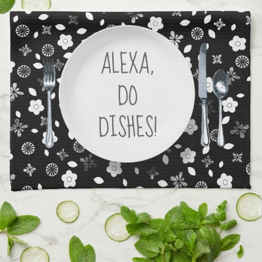 Alexa Command Spaß für Geschirr Geschirrtuch (Gefaltet)