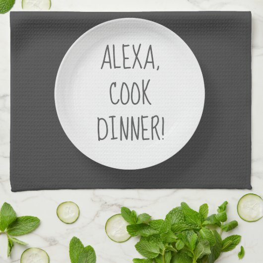 Alexa Command Spaß zum Abendessen Geschirrtuch (Gefaltet)