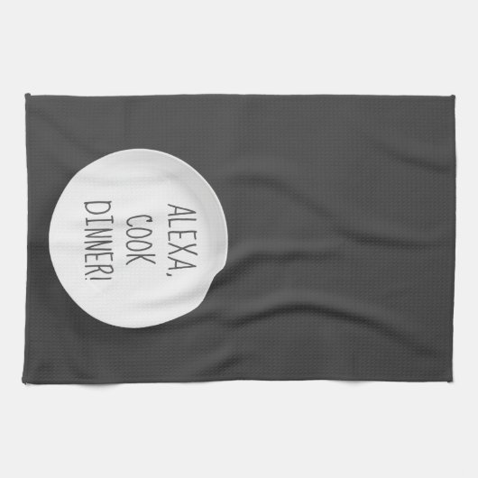 Alexa Command Spaß zum Abendessen Geschirrtuch (Horizontal)