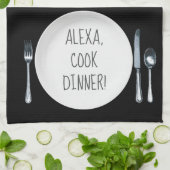 Alexa Command Spaß zum Abendessen Geschirrtuch (Gefaltet)