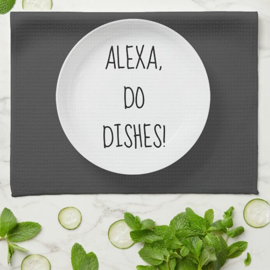 Alexa Command Spaß zum Waschen von Geschirr Geschirrtuch (Gefaltet)
