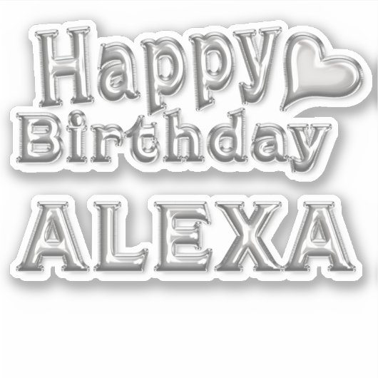 Alexa Happy Birthday silver Aufkleber Sticker (Vorderseite)