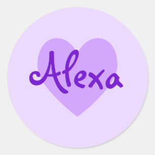 Alexa in Lila Runder Aufkleber
