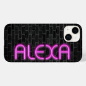 ALEXA in PINK Neon Lights Case-Mate iPhone Hülle (Rückseite (Horizontal))