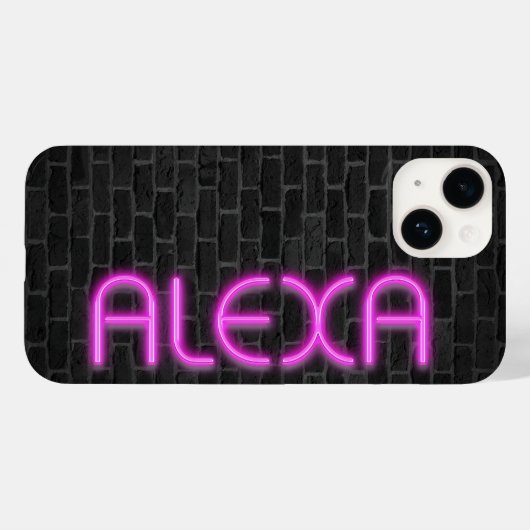 ALEXA in PINK Neon Lights Case-Mate iPhone Hülle (Rückseite (Horizontal))