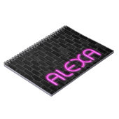 ALEXA in PINK Neon Lights Notebook Notizblock (Linke Seite)
