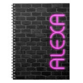 ALEXA in PINK Neon Lights Notebook Notizblock (Vorderseite)