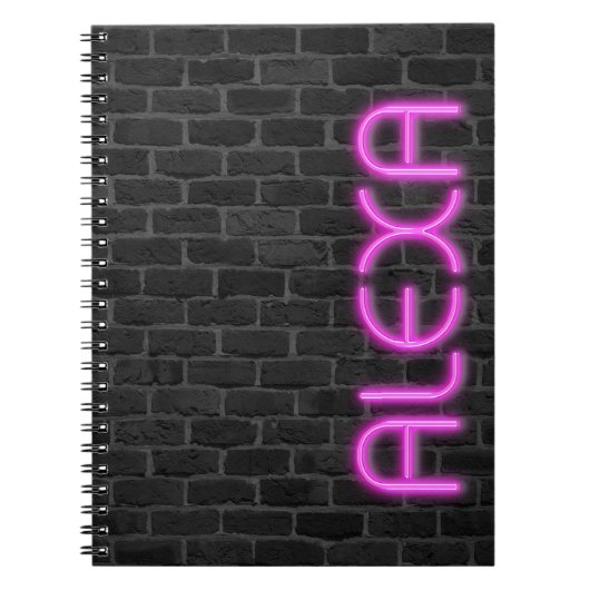 ALEXA in PINK Neon Lights Notebook Notizblock (Vorderseite)