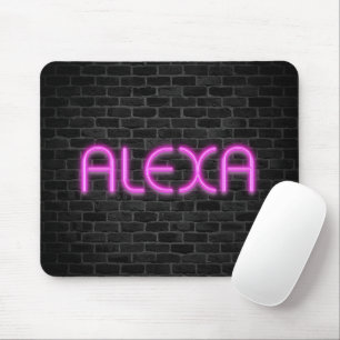 ALEXA in rosa Neonleuchten Mousepad
