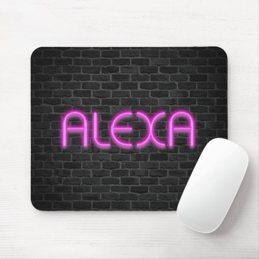 ALEXA in rosa Neonleuchten Mousepad (Mit Mouse)