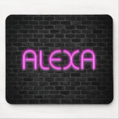 ALEXA in rosa Neonleuchten Mousepad (Vorne)