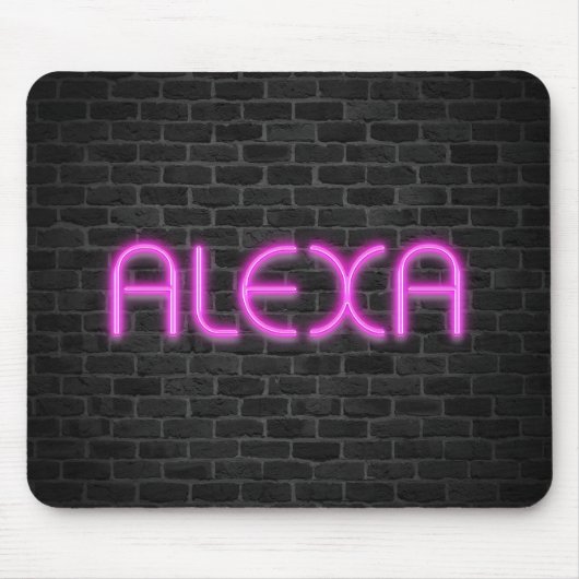 ALEXA in rosa Neonleuchten Mousepad (Vorne)